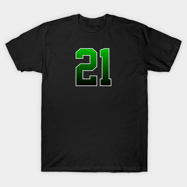 Green Number 21 T-Shirt by Ericokore